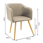 SILLA CHARLA CON BRAZOS PATAS MADERA