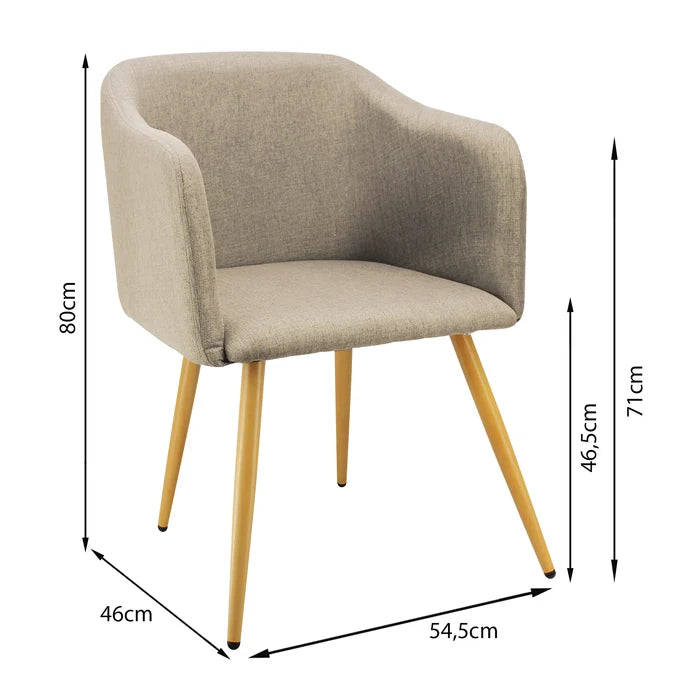 SILLA CHARLA CON BRAZOS PATAS MADERA