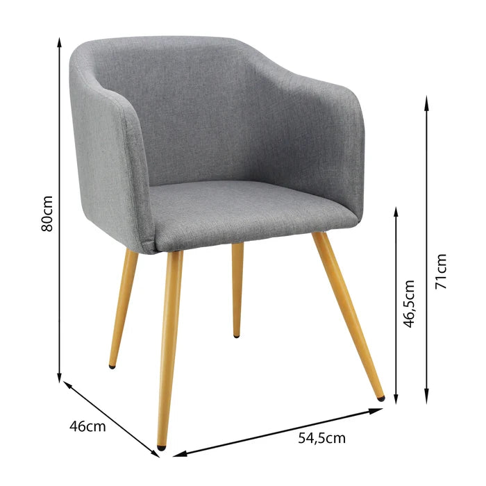 SILLA CHARLA CON BRAZOS PATAS MADERA