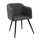 SILLA CHARLA CON BRAZOS PATAS NEGRAS