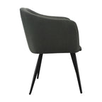 SILLA CHARLA CON BRAZOS PATAS NEGRAS