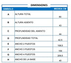 TANDEM RISMA SIN TAPIZ. 3 PTOS