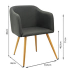 SILLA CHARLA CON BRAZOS PATAS MADERA
