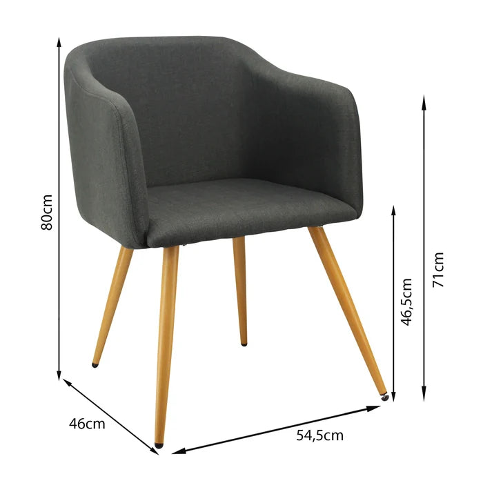 SILLA CHARLA CON BRAZOS PATAS MADERA